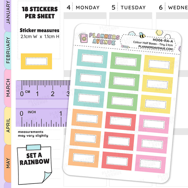 Hobonichi Half Boxes Functional Stickers