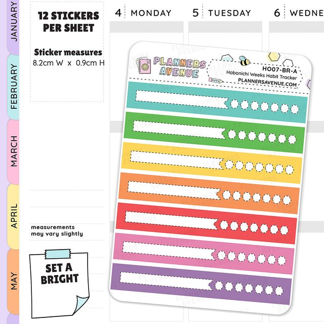 Hobonichi Weeks Habit Tracker Stickers