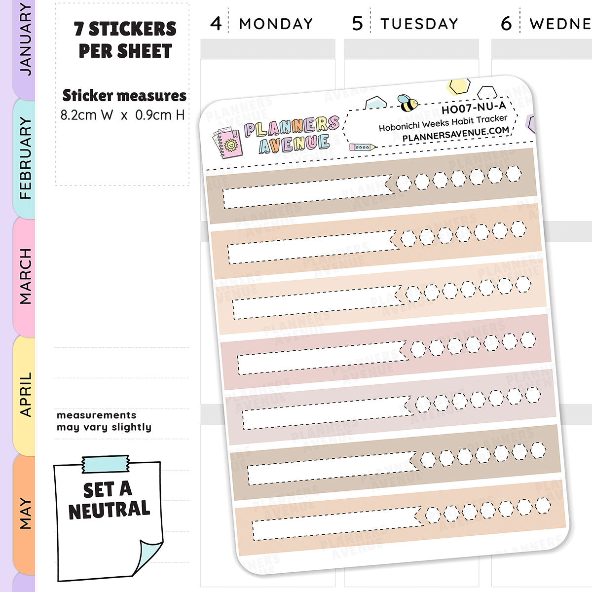 Hobonichi Weeks Habit Tracker Stickers
