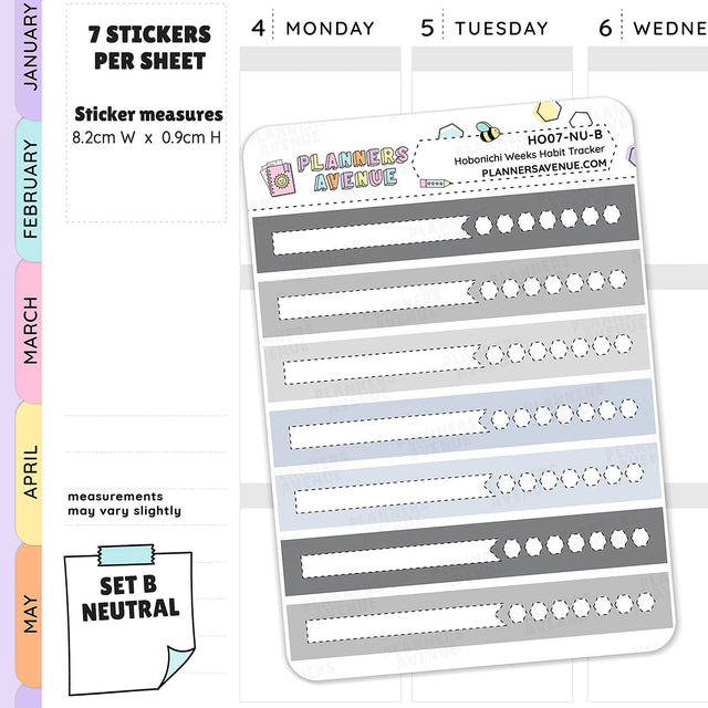 Hobonichi Weeks Habit Tracker Stickers