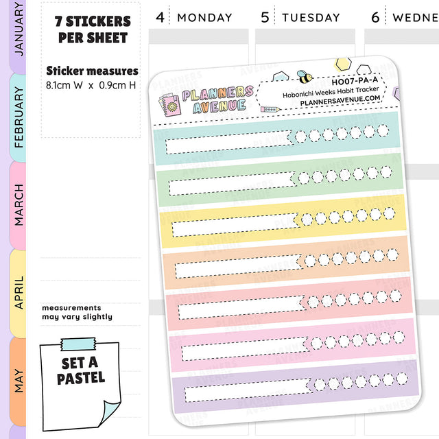 Hobonichi Weeks Habit Tracker Stickers