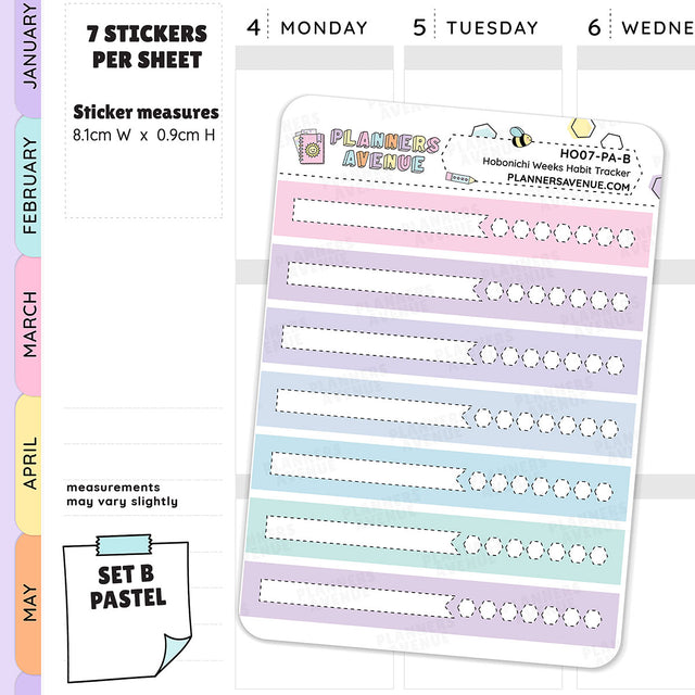 Hobonichi Weeks Habit Tracker Stickers