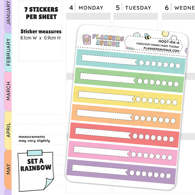 Hobonichi Weeks Habit Tracker Stickers