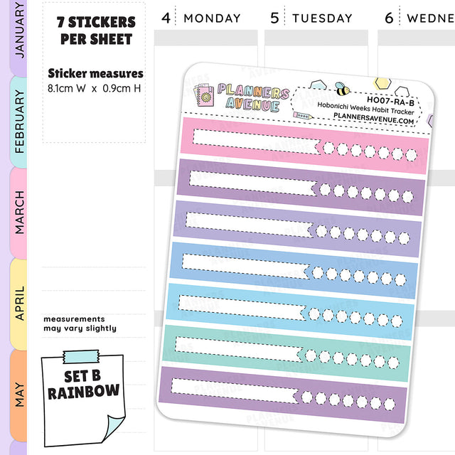 Hobonichi Weeks Habit Tracker Stickers