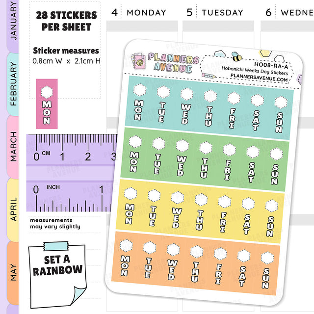 Hobonichi Weeks Day Stickers