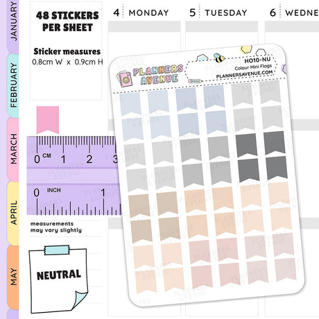 Hobonichi Mini Flag Stickers