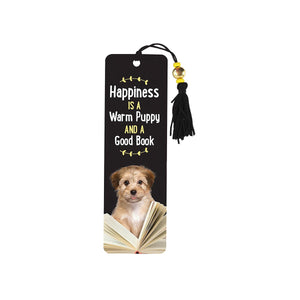 Happiness Is a Warm Puppy and a Good Book Beaded Bookmark