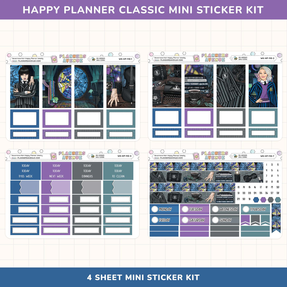 Nevermore Happy Planner Weekly Sticker Kit