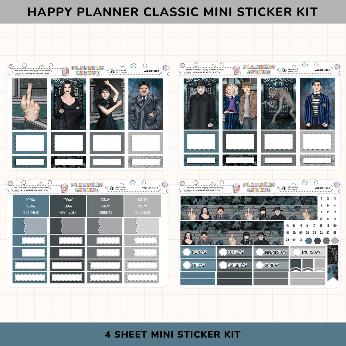 Macabre Manor Happy Planner Weekly Sticker Kit
