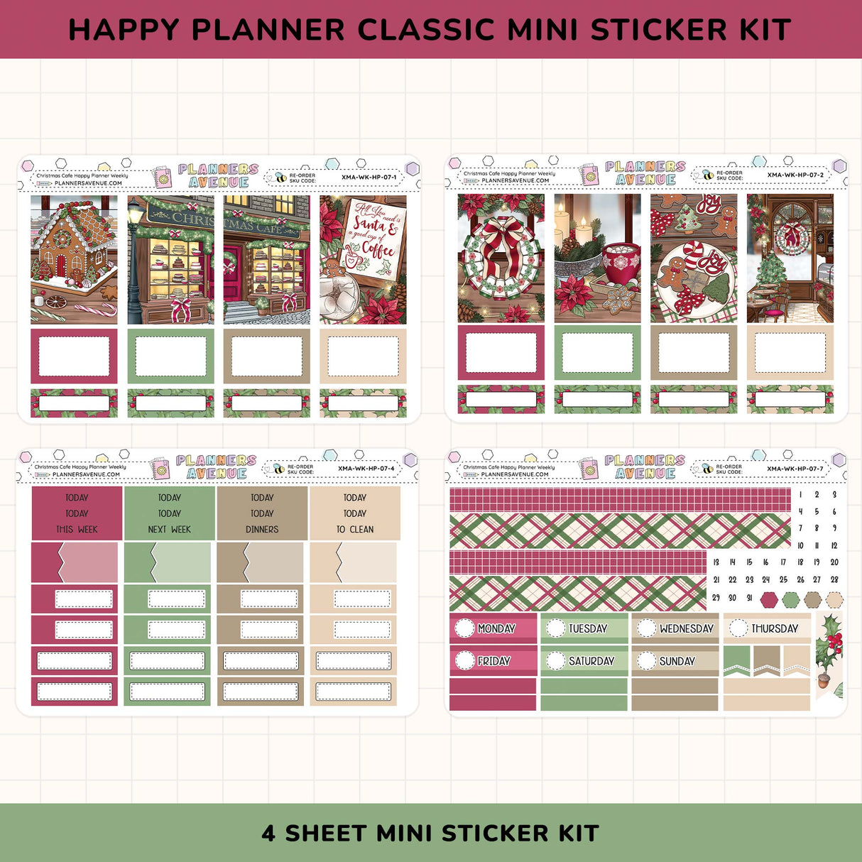 Happy Planner Classic Mini Sticker Kit with various designs on a white background
