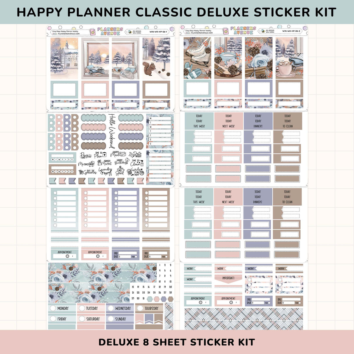 Cozy Days Happy Planner Weekly Sticker Foiled Kit (HOLO SILVER FOIL)