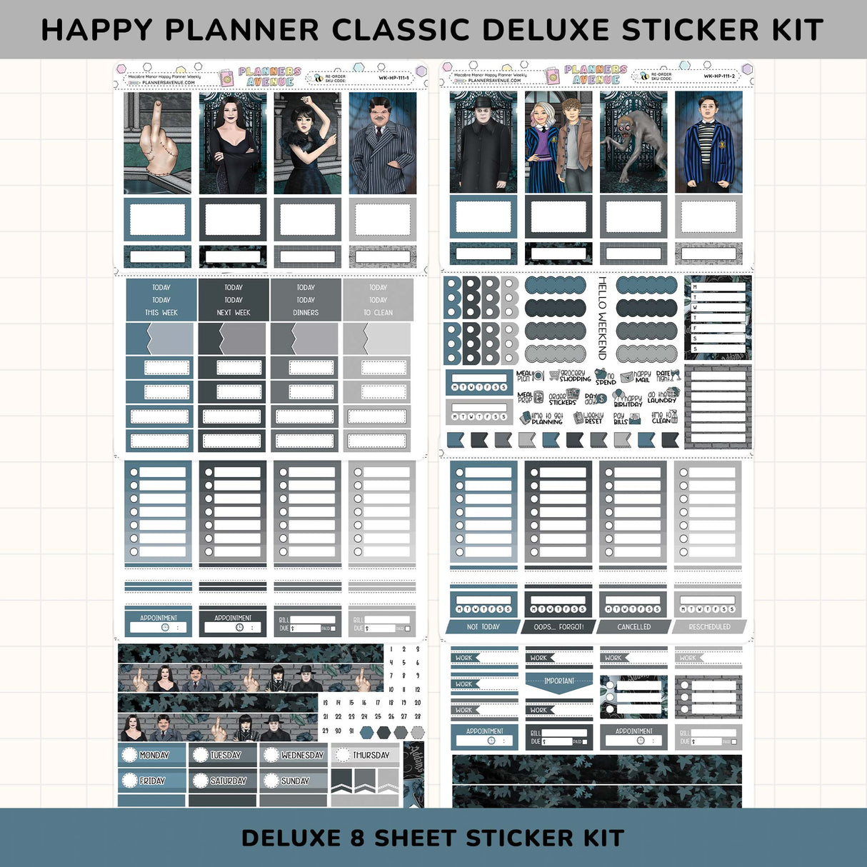 Macabre Manor Happy Planner Weekly Sticker Kit