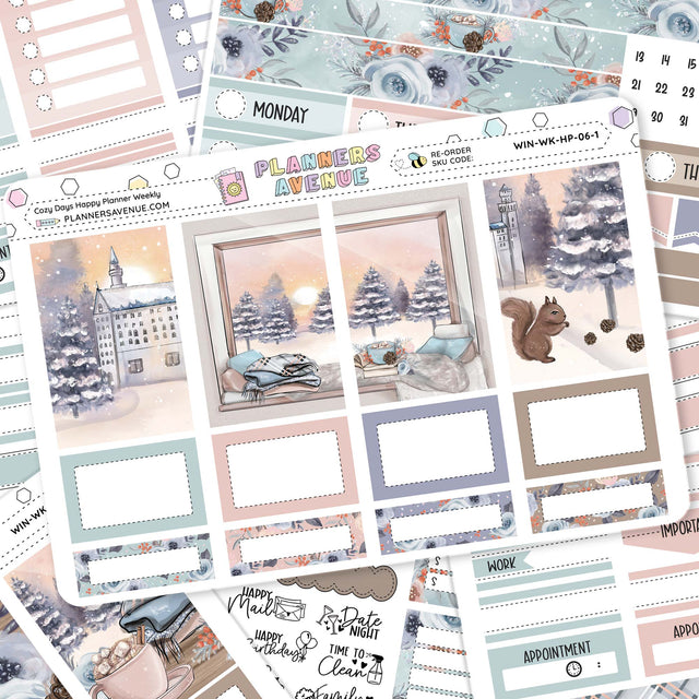 Cozy Days Happy Planner Weekly Sticker Foiled Kit 