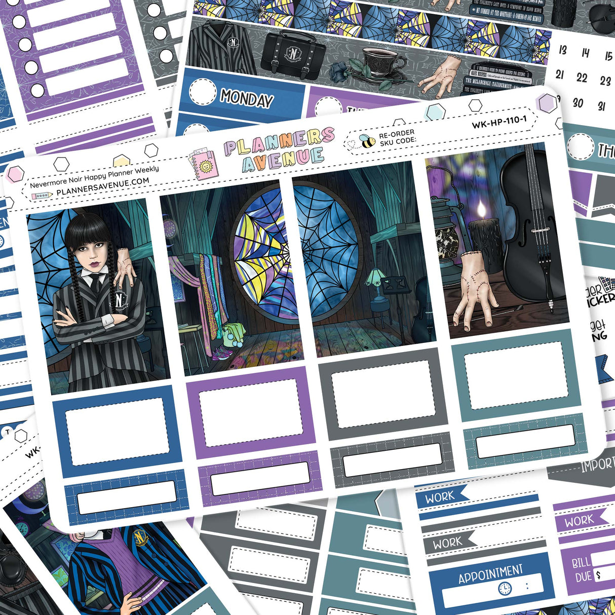 Nevermore Happy Planner Weekly Sticker Kit