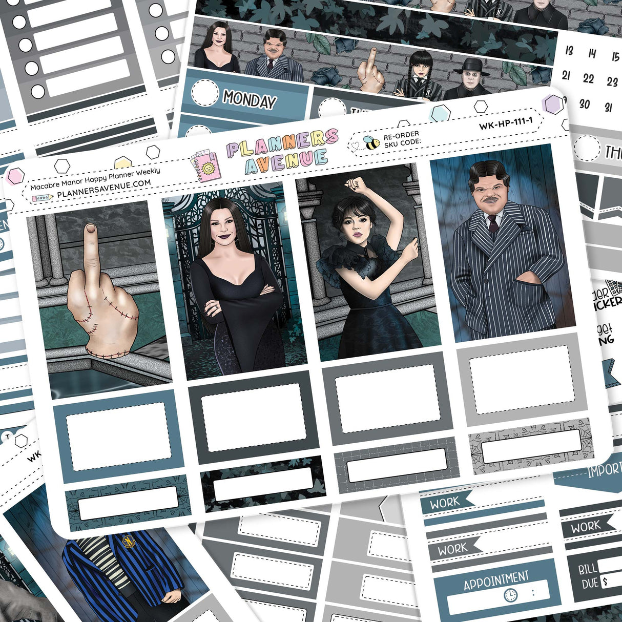 Macabre Manor Happy Planner Weekly Sticker Kit