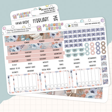 Cozy Days Happy Planner MINI Monthly Sticker Foiled Kit (HOLO SILVER FOIL)