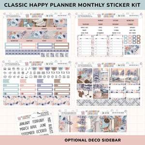 Cozy Days Happy Planner Monthly Sticker Foiled Kit (HOLO SILVER FOIL)