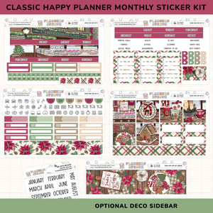 Collection of Christmas-themed planner stickers with various designs on a white background.