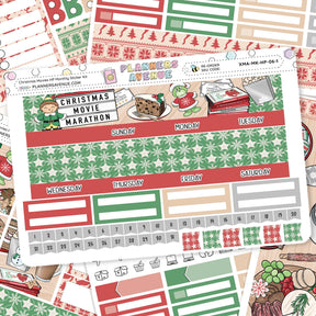 Christmas Movies Happy Planner Monthly Sticker Kit Collection of Christmas-themed planner stickers with various designs and text.