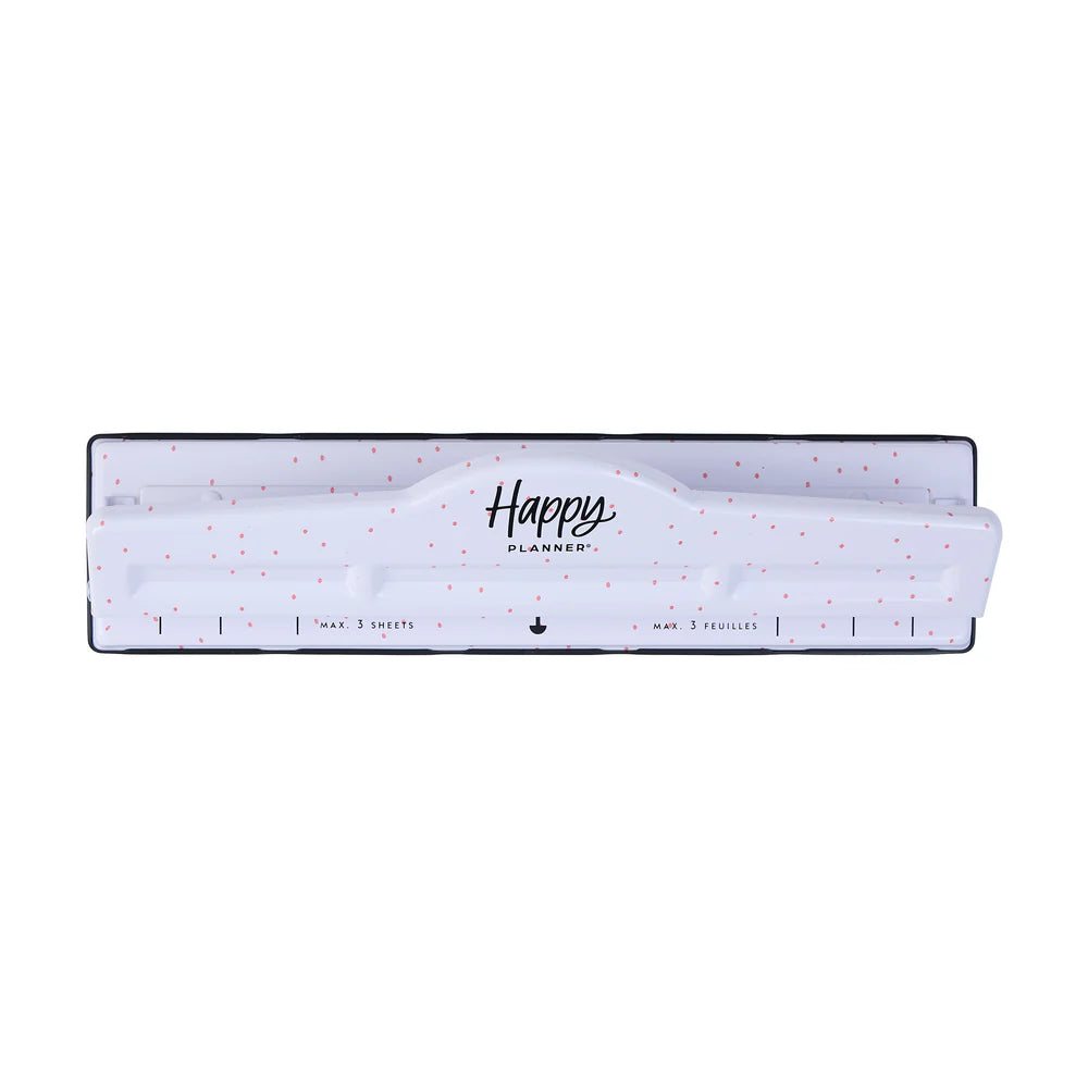 Happy Planner Big Page Punch White Pink Polka Dot