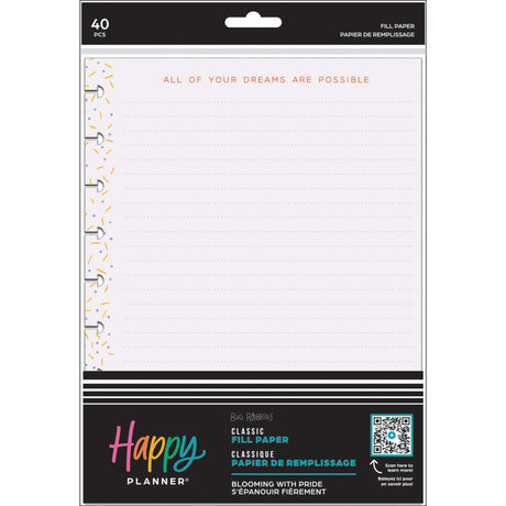 Happy Planner Blooming Pride Classic Fill Paper - Lined