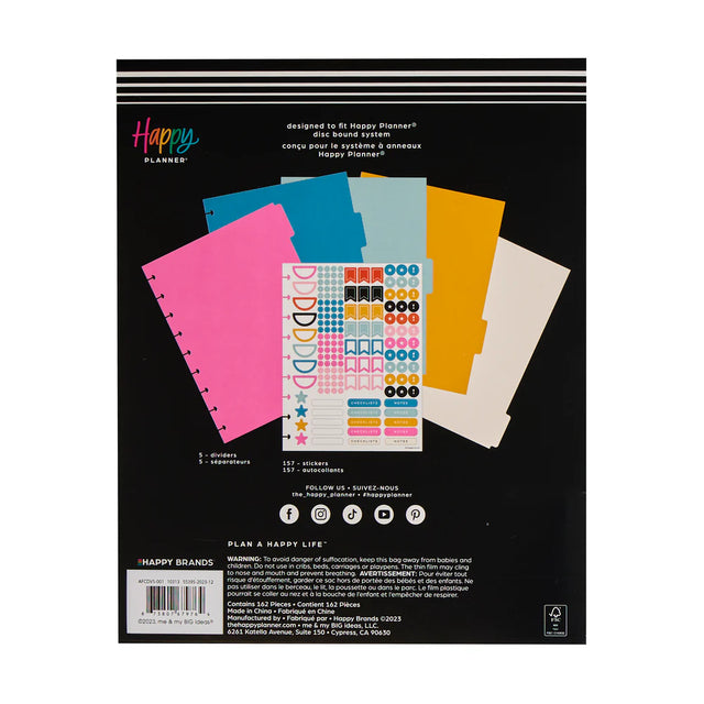 Happy Planner Brights Classic Plastic Dividers
