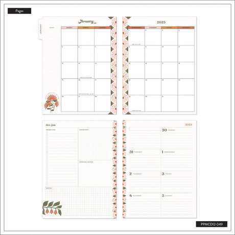 Happy Planner Deluxe Desert Rose dashboard layout