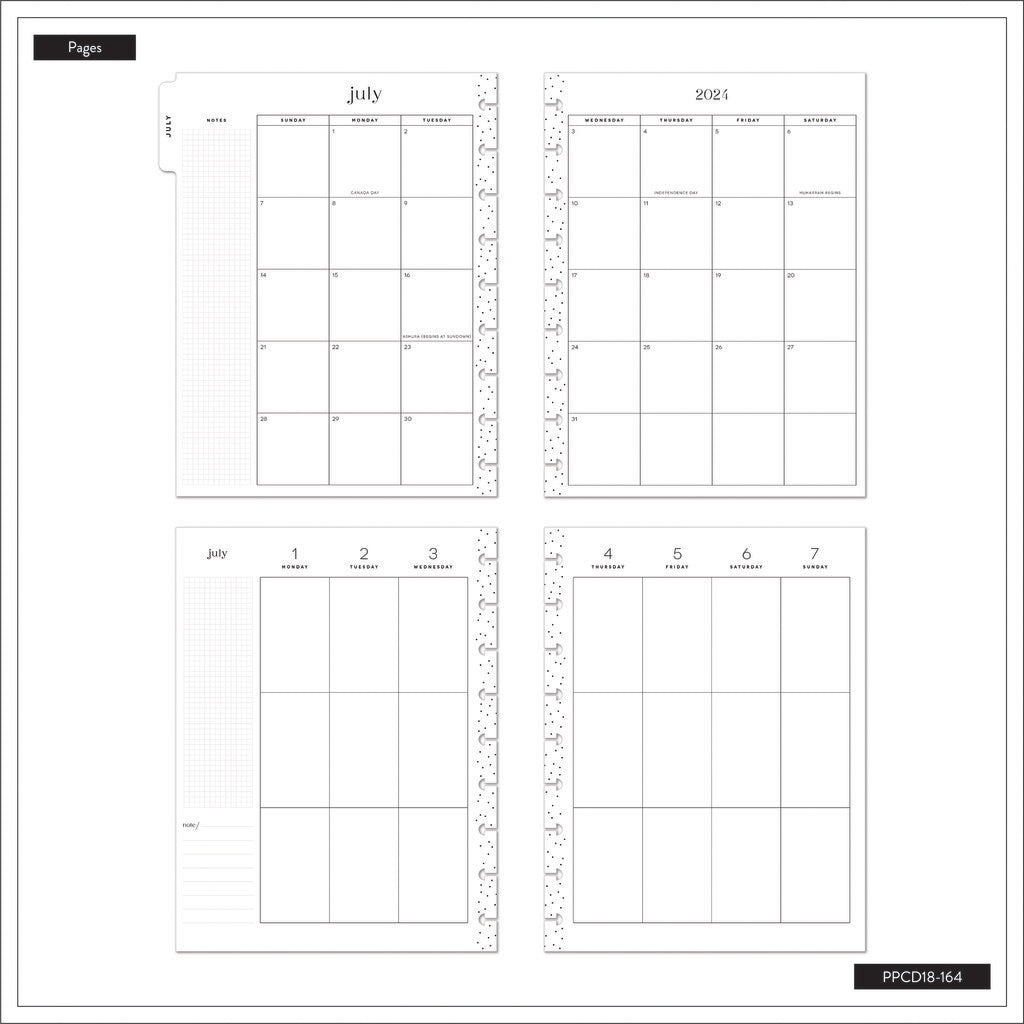 Happy Planner Exotic Borders Classic | Vertical 18-Months Dated Jul 2024 Dec 2025