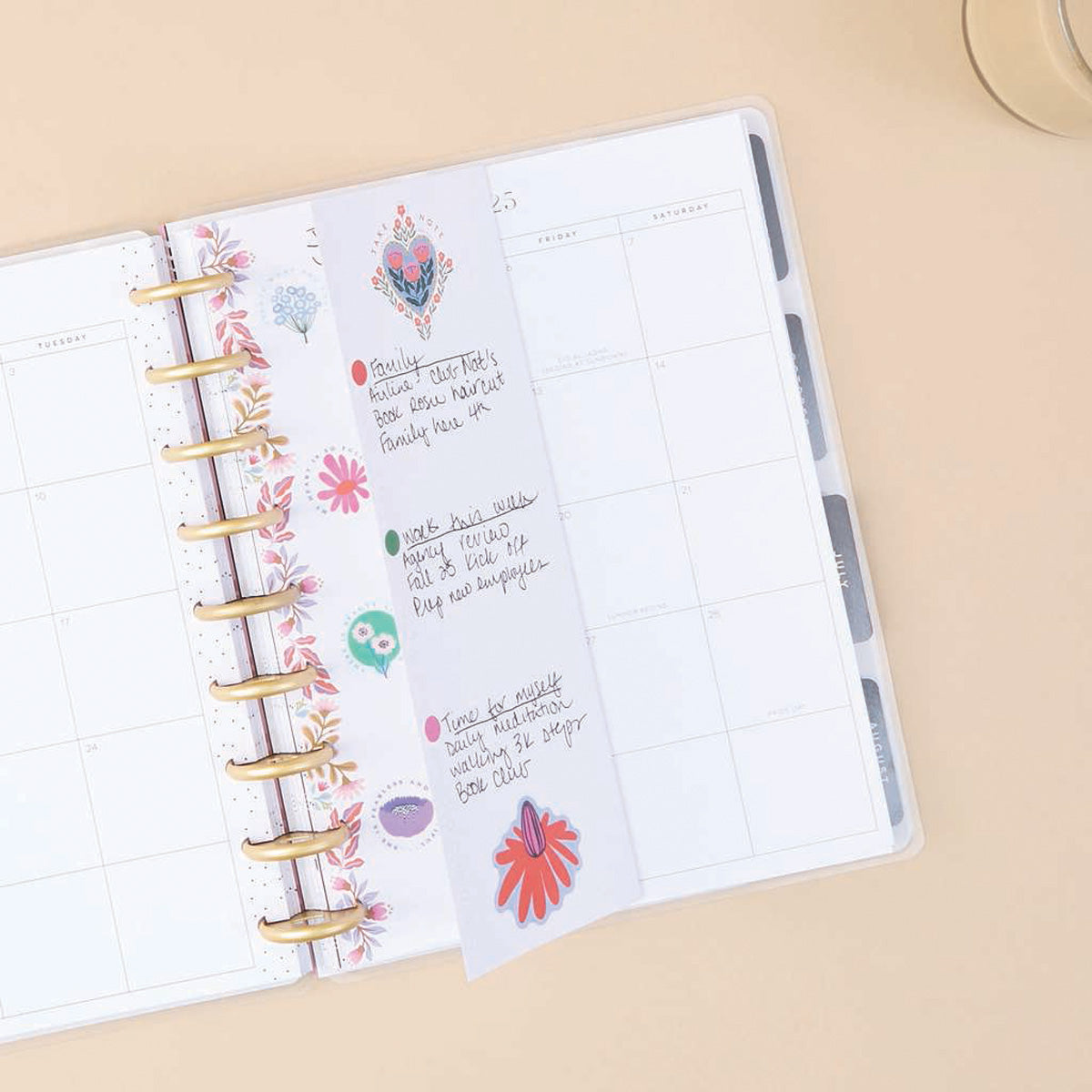 Happy Planner Folk & Flora Classic Folded Fill Paper - Lined + Checklist