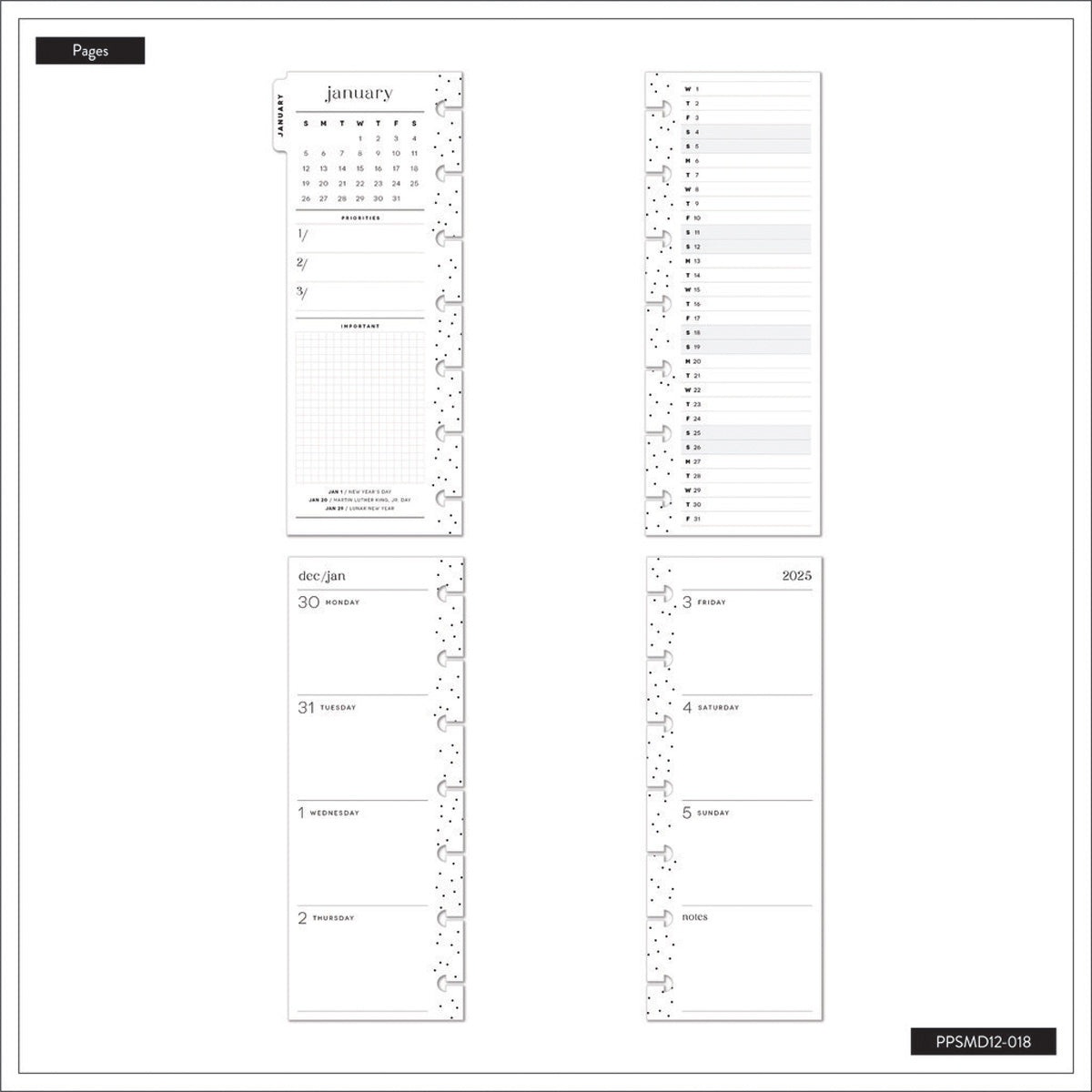 Happy Planner Forest Flowers Skinny Mini&nbsp;Dated Planner