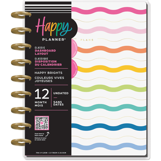 Happy Planner Happy Brights Classic Dashboard Undated - 12 Month Planner