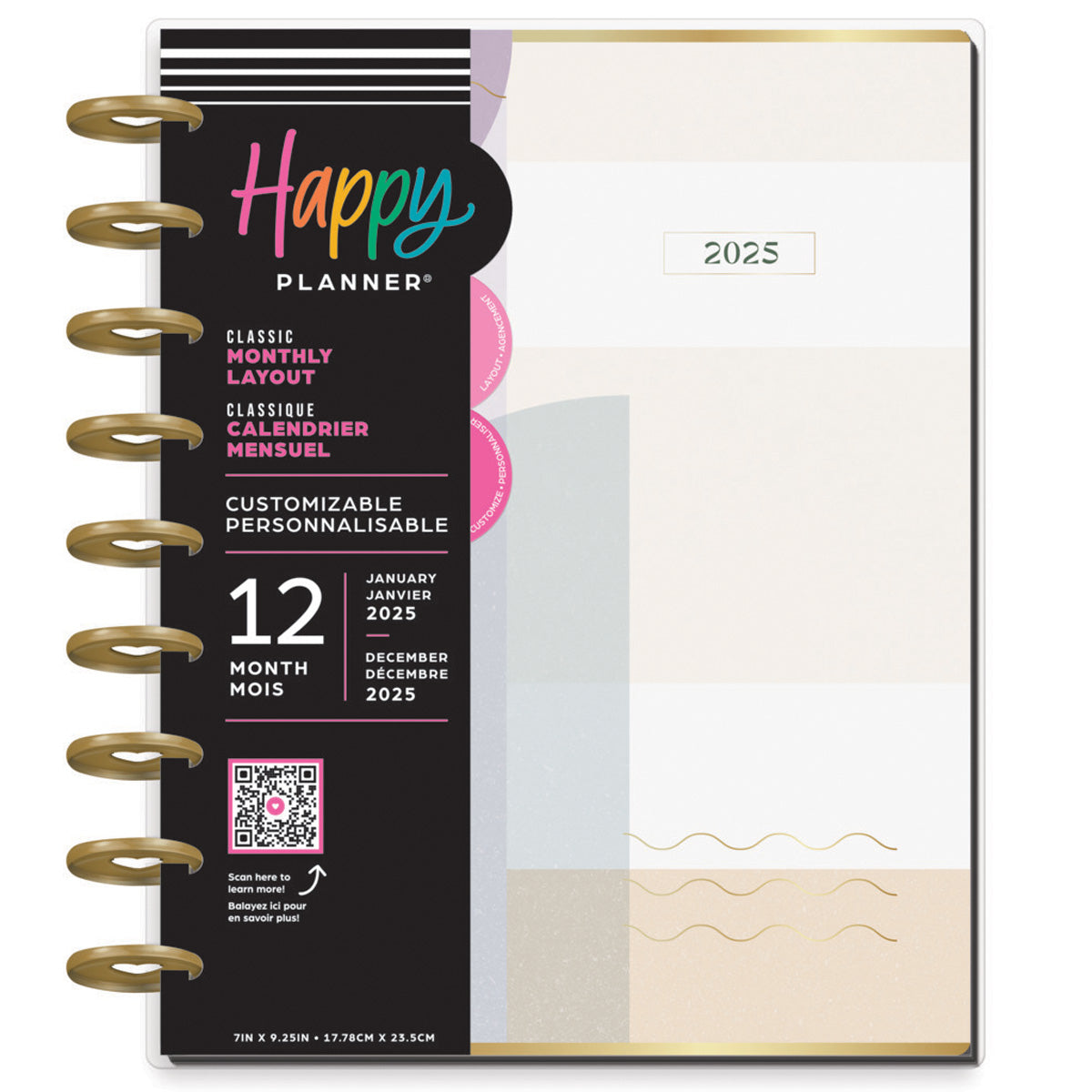 Happy Planner Mauve & Moss Classic - Monthly 12-Months Dated Jan - Dec 2025