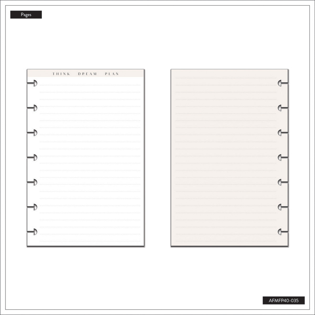 Happy Planner Neutrals Mini Fill Paper - Lined