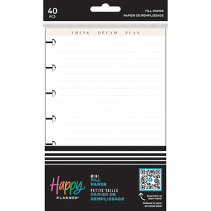 Happy Planner Neutrals Mini Fill Paper - Lined