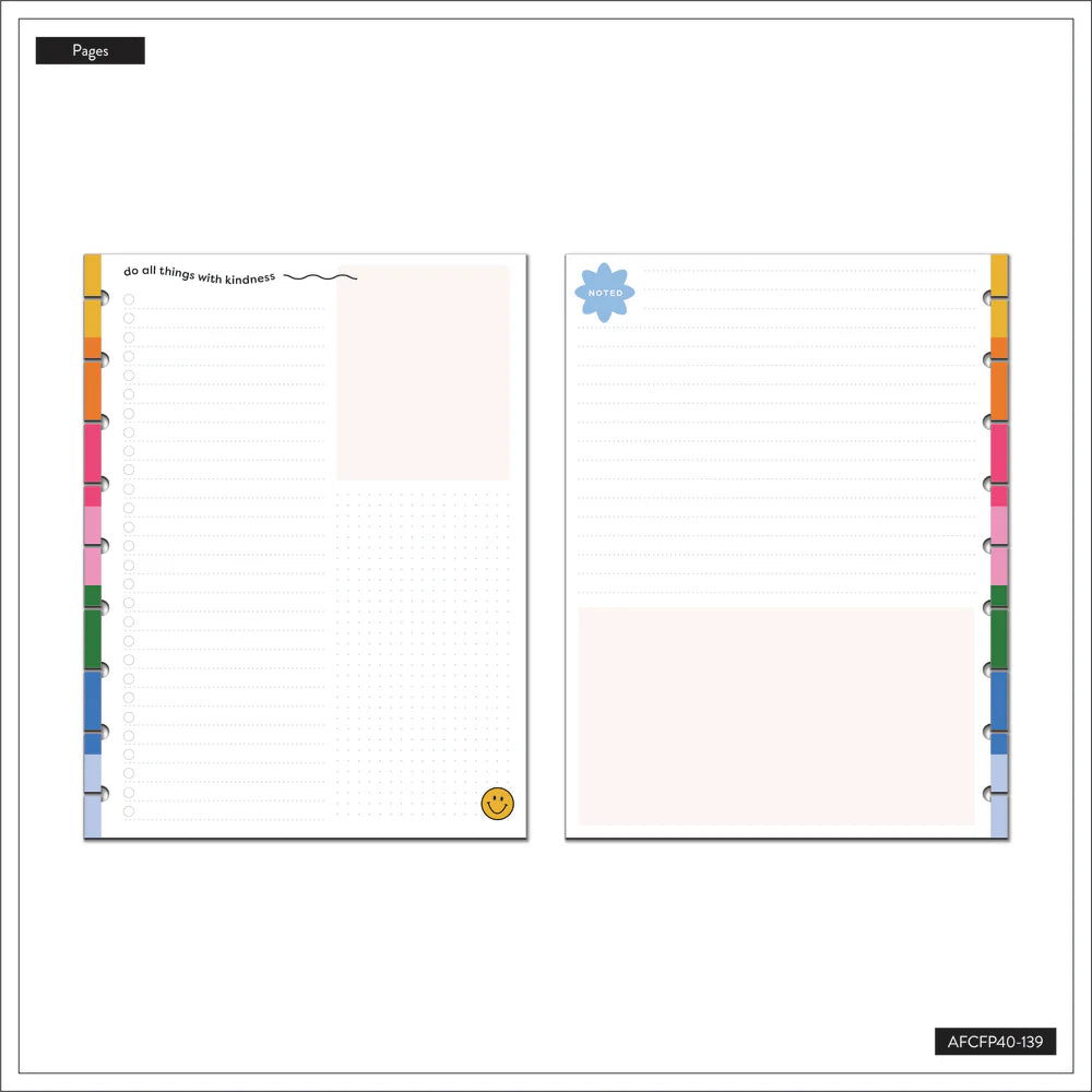 Happy Planner Playful Brights Classic Fill Paper - Dashboard Checklist Lined