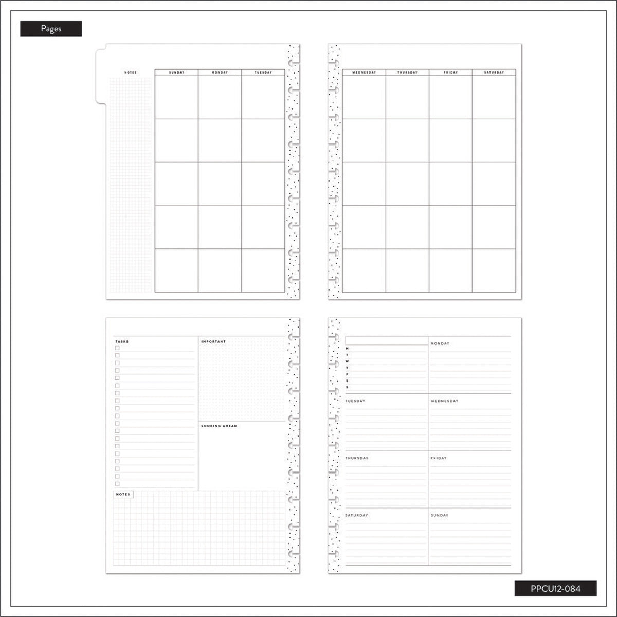 Happy Planner Retro Sunset Classic Undated Planner - Dashboard Layout