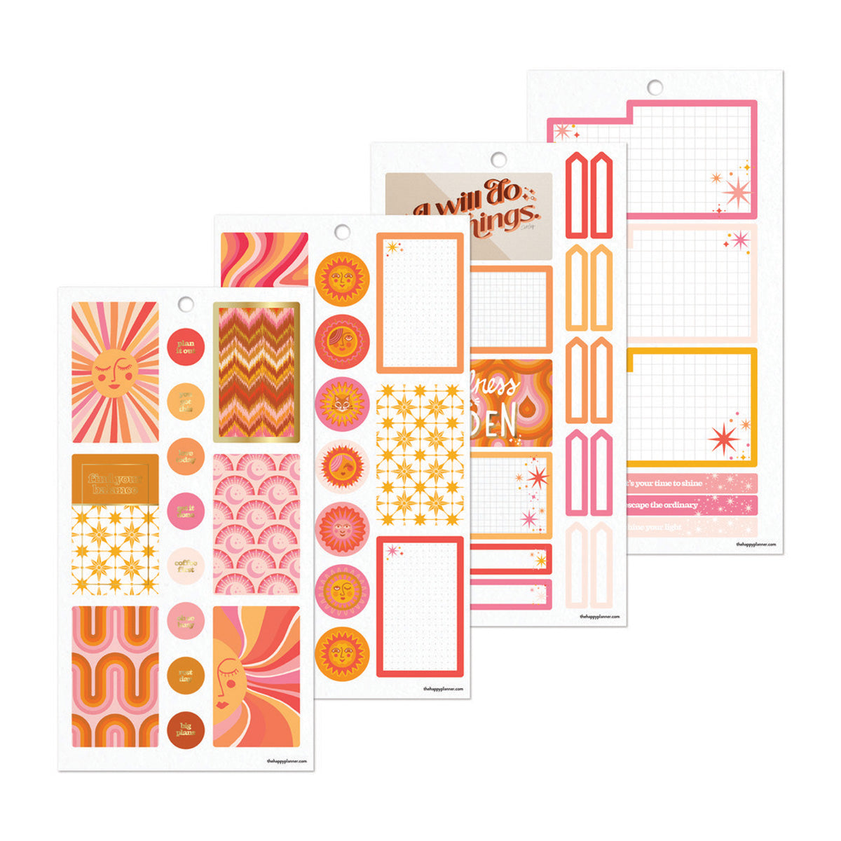 Happy Planner Retro Sunset Design Classic Sticker Book