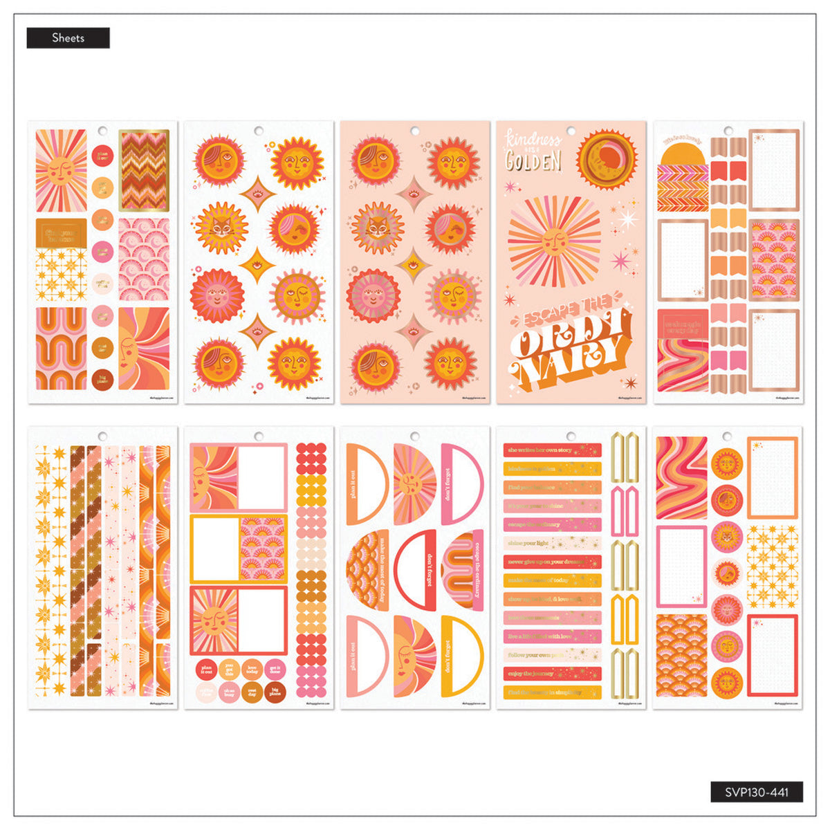 Happy Planner Retro Sunset Design Classic Sticker Book