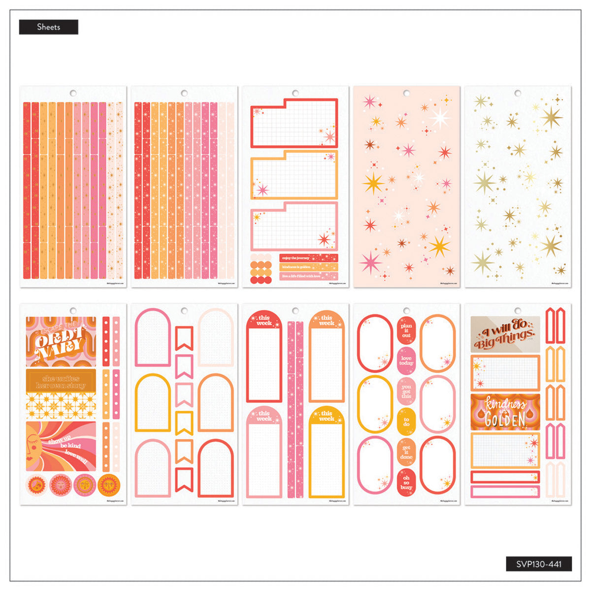 Happy Planner Retro Sunset Design Classic Sticker Book