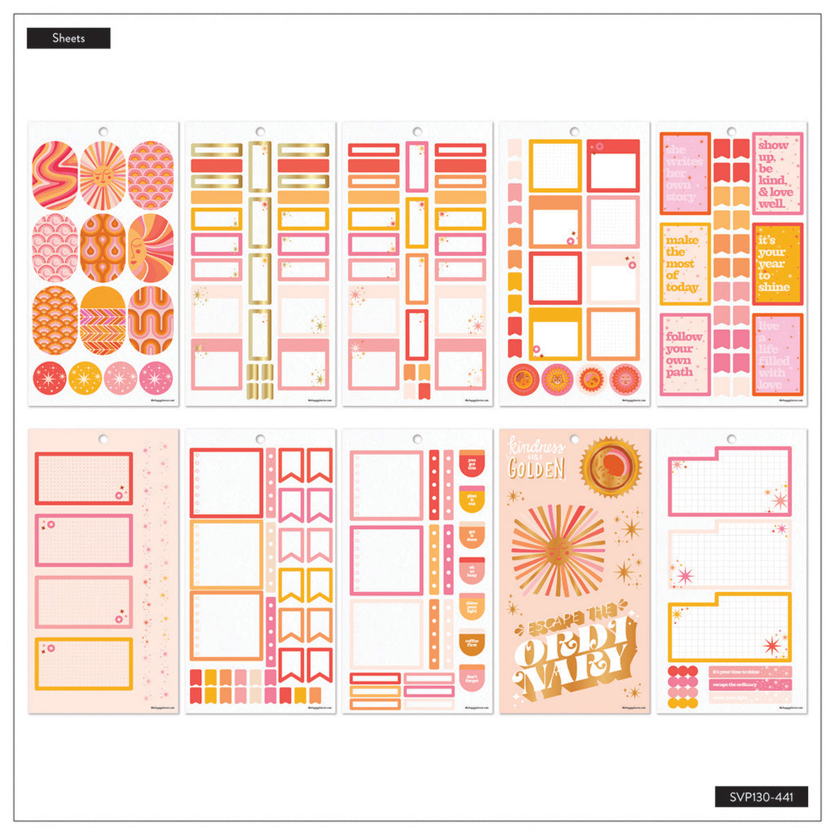 Happy Planner Retro Sunset Design Classic Sticker Book