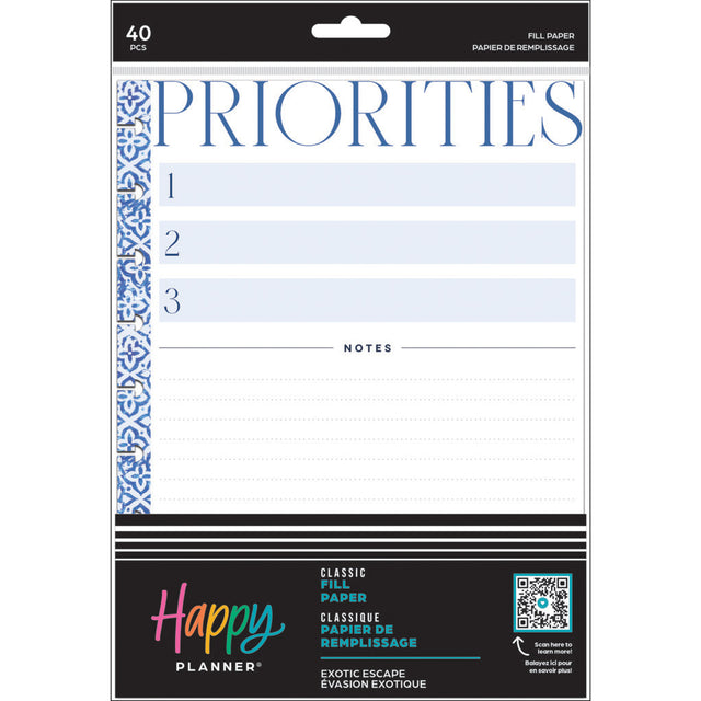 Happy Planner Shibori Classic Fill Paper - Lined + Dot Grid