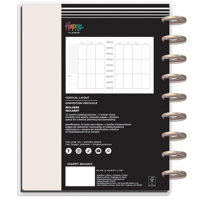 Happy Planner Simply Joys Classic Undated Planner - Vertical 12-Months