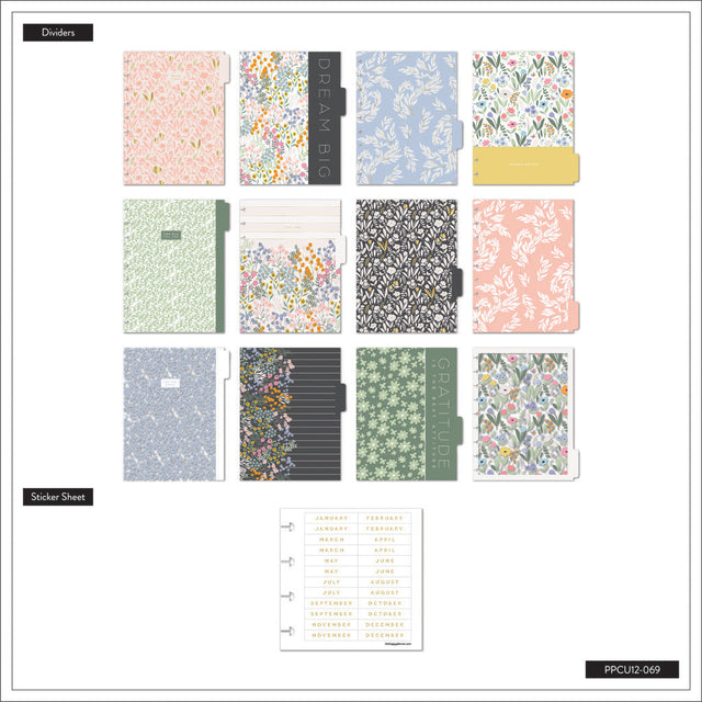 Happy Planner Soft Florals Classic Dashboard Undated - 12 Month Planner