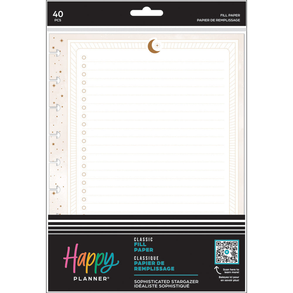 Happy Planner Sophisticated Stargazer Classic Fill Paper - Dot Grid + Checklist