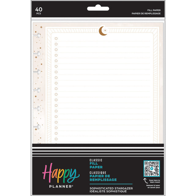 Happy Planner Sophisticated Stargazer Classic Fill Paper - Dot Grid + Checklist