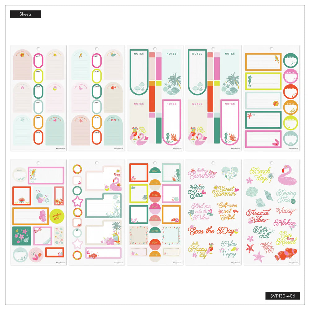 Happy Planner Tropical Florals Classic Sticker Book