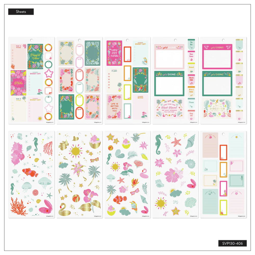 Happy Planner Tropical Florals Classic Sticker Book