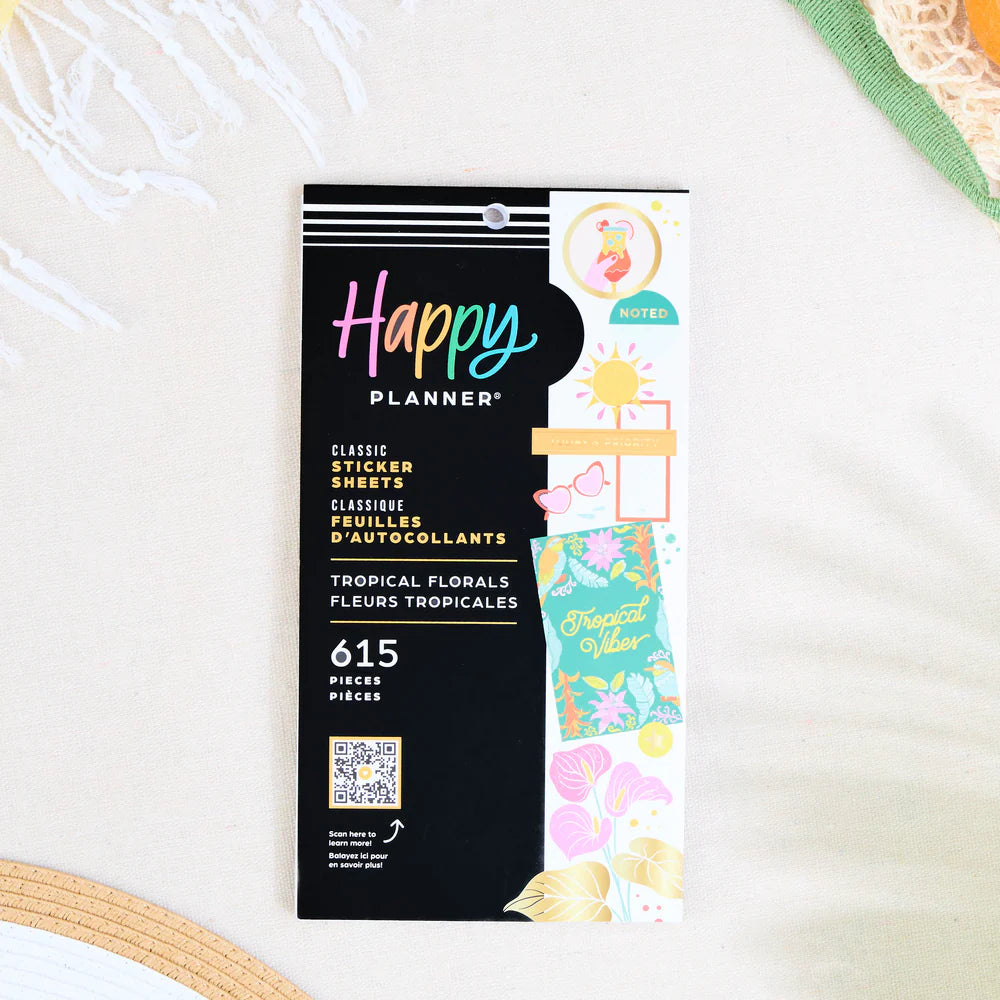 Happy Planner Tropical Florals Classic Sticker Book