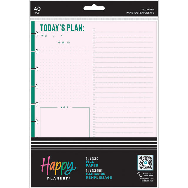 Happy Planner Vivid Brights Classic Fill Paper