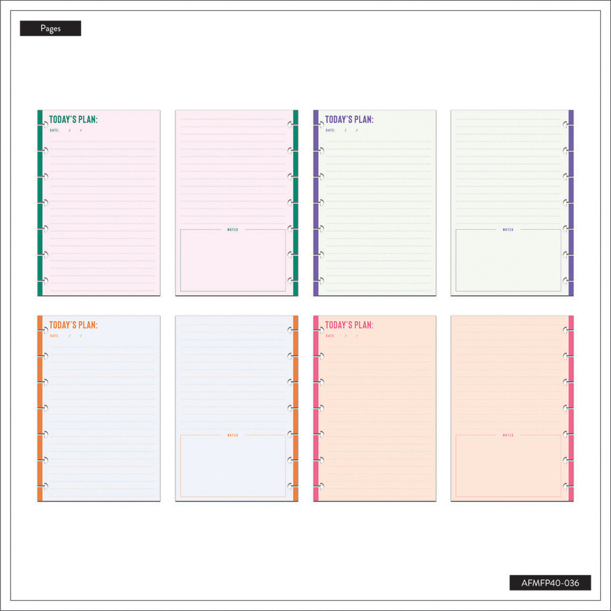 Happy Planner Vivid Brights Mini Fill Paper